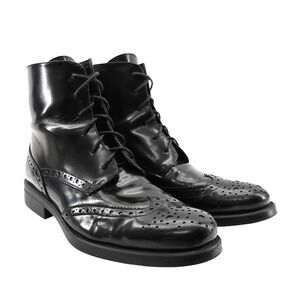 Boemos Womens Black Wingtip Boots - Size 39 / US 8.5